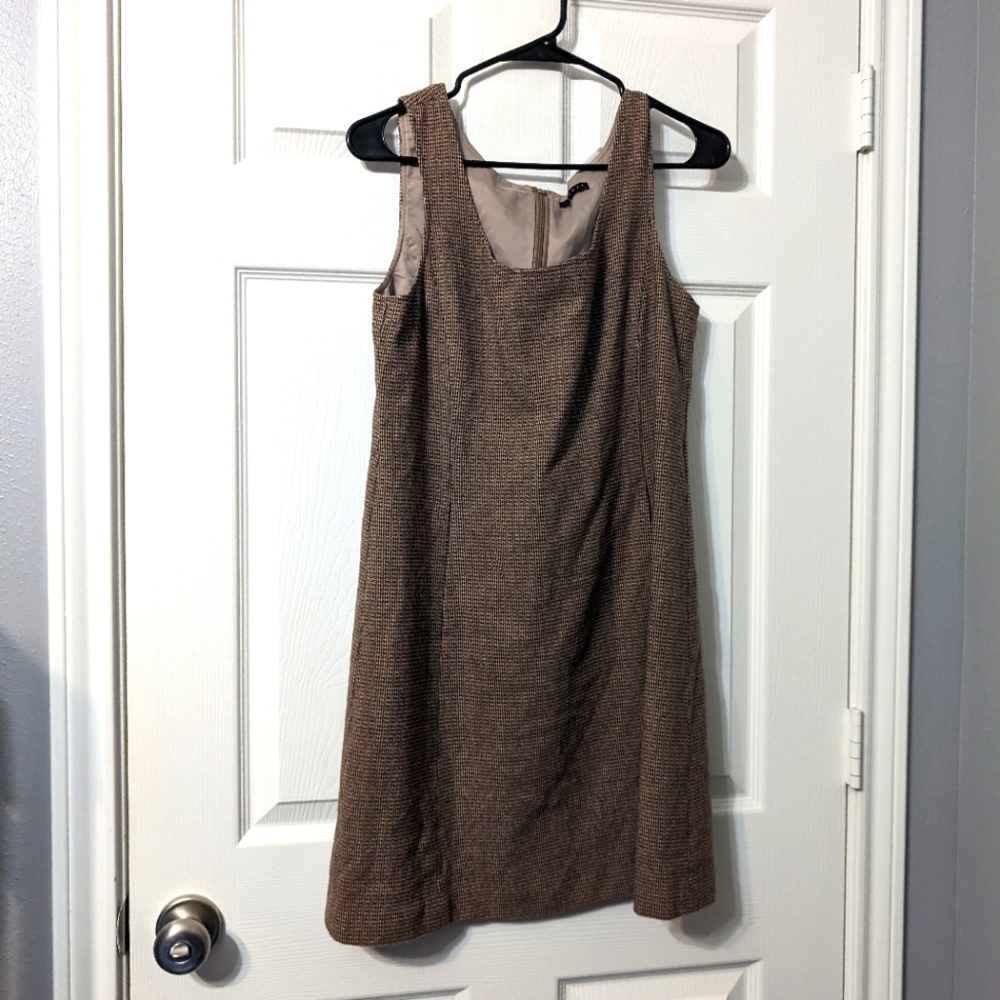 Theory Vintage tweed shift swing dress Midi Length Skirt